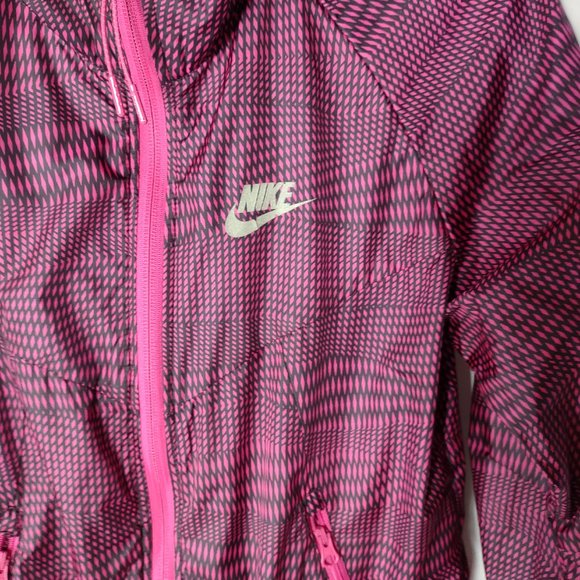 Nike Track & Field Pink Black Jacket Hooded XS Women - Picture 2 of 8